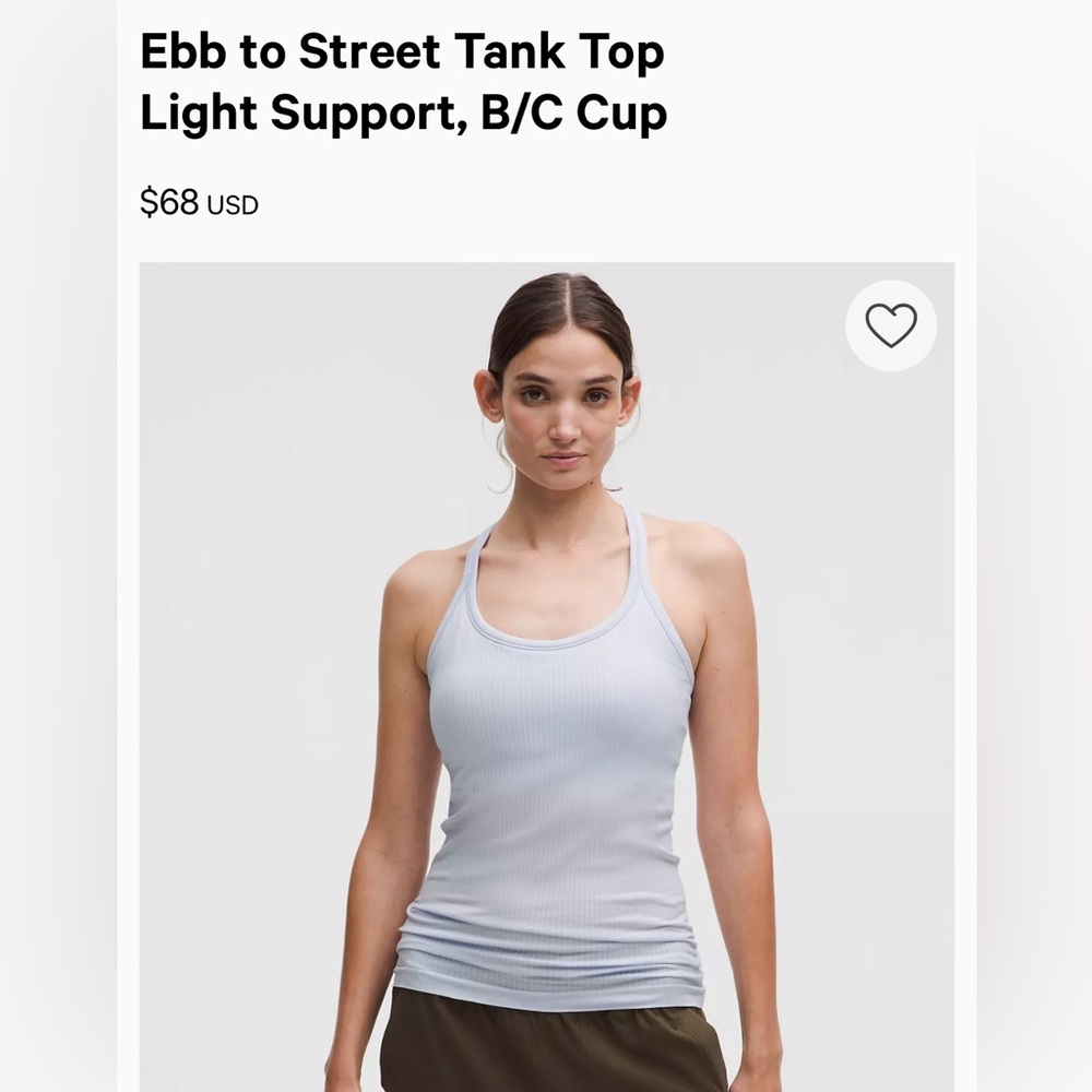 lululemon Ebb to Street Tank Top size 6